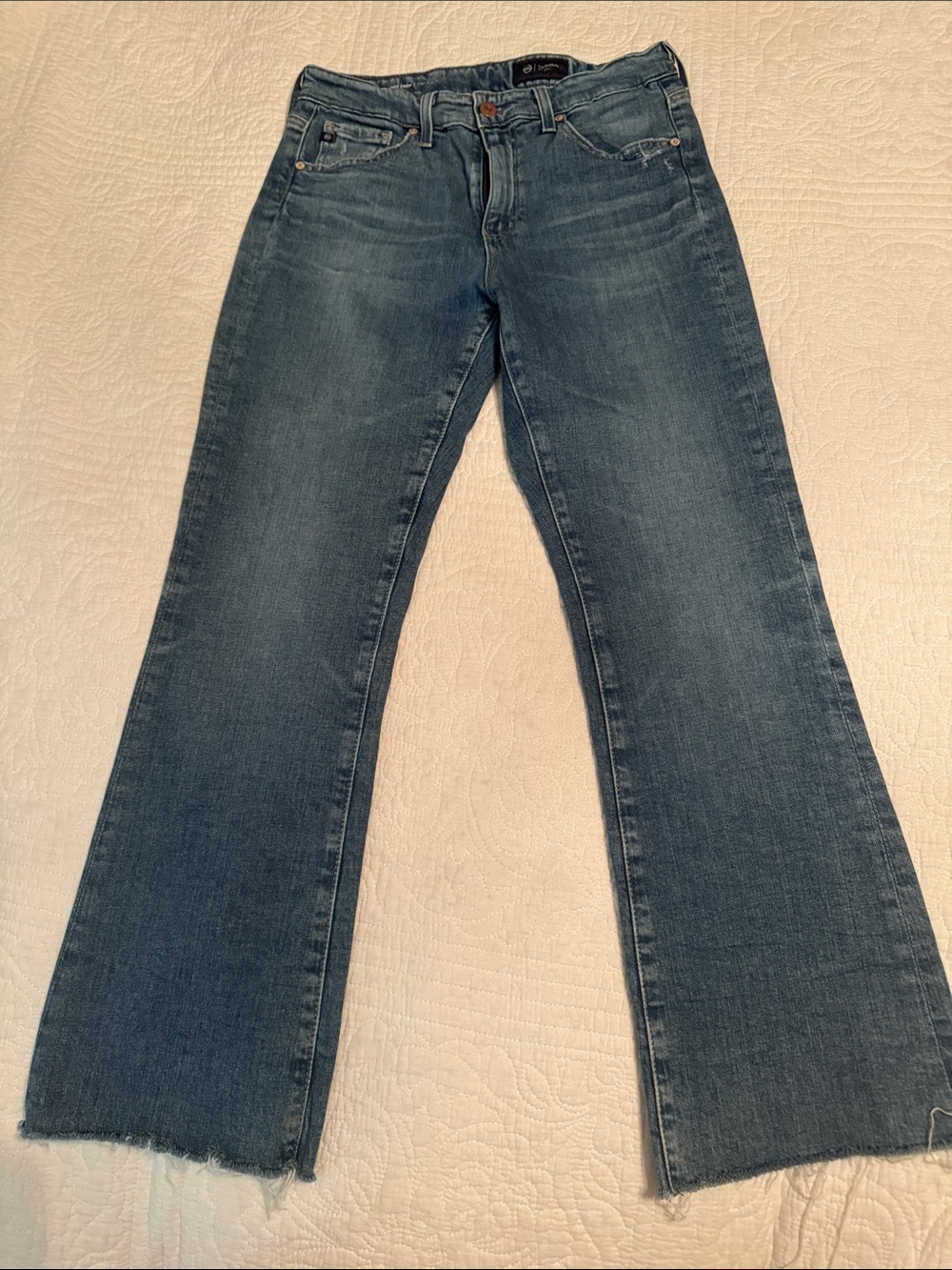 Ag Adriano Goldschmied Medium Blue Flare Jeans